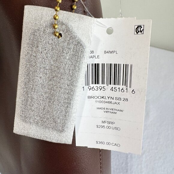 NWT! COACH Brooklyn 28 Shoulder Bag in Maple - Picture 8 of 16